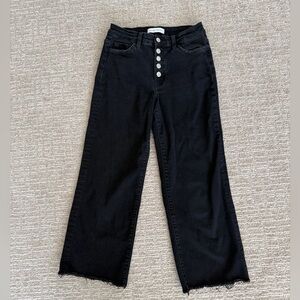 Flying Monkey Black Wide-Leg Jeans with Button Fly Size 28